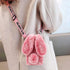 3D Bunny Ears Plush Case for iPod Touch 5/6/7, Winter Warm Handmade Bling Diamond Soft Cover, Pink