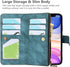 iCoverCase for iPhone 11 Wallet Case, Card Holder and Wrist Strap, PU Leather Flip Cover Case 6.1 Inch (Blue)