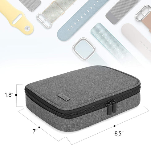 Teamoy Watch Storage Case, Gray Organizer for 26 Straps Compatible with Apple Watch Bands & Accessories