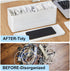 Tatuo 2 Pcs Cable Organizer Box with Wire Ties, Plastic Cord Storage Box with Lid for Home Office Accessories