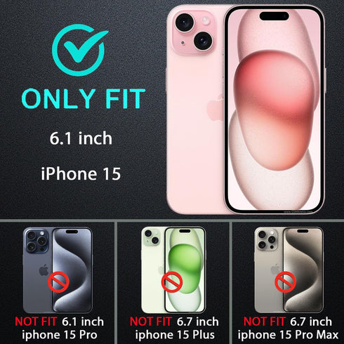 YKHJKLEC 15 3 1 2Pcs for iPhone Case, Compatible with Magsafe, Military Grade in Heavy Duty Shockproof/Drop Proof/Dust