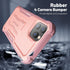 ExoGuard Pink iPhone 12 Case, Compatible with iPhone 12 Pro, Rubber Shockproof Full-Body Cover with Kickstand