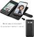 NJJEX for Galaxy S8+ Case - PU Leather Wallet Case with 9 Card Slots, Detachable Kickstand, Black