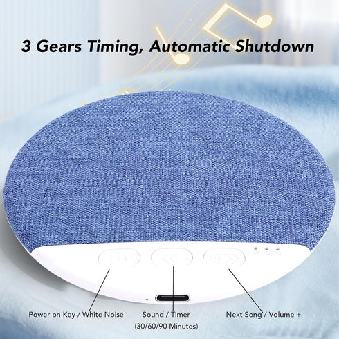 Gugxiom Bluetooth Pillow Speaker for Sleeping, Under Pillow Speaker Built in White Noise Sound Machine, Auto Off Timer