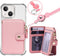 M-Plateau Stick-On Phone Wallet, PU Leather Card Holder with Zipper Coin Pocket for iPhone and Case