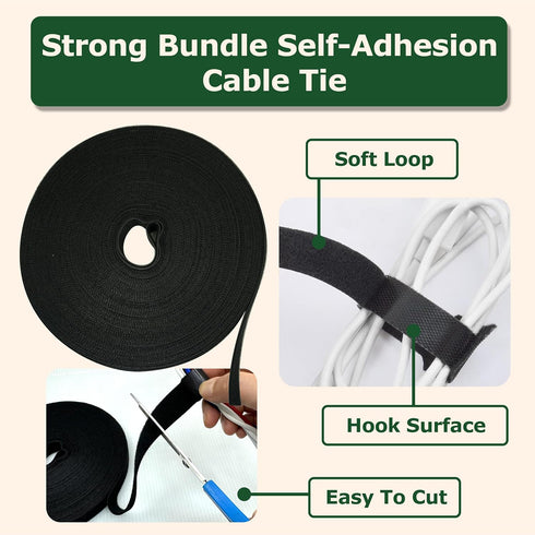 ECOHomes 3/4 Inch x 75 FT Cable Ties Wrap, Double Sided Hook and Loop Straps for Cable & Cord Management