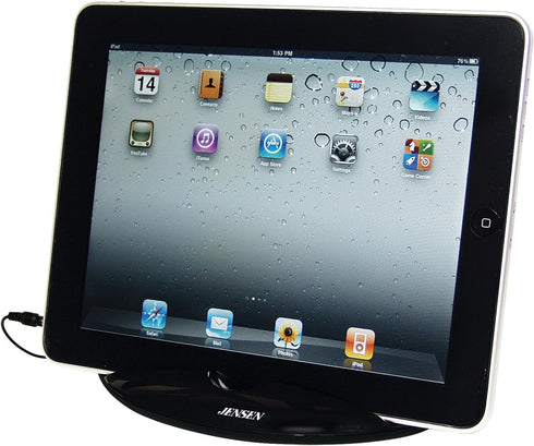 JENSEN SMPS-125 Portable Stereo Speaker for iPod/iPhone, MP3, Tablet, and Smartphone Black