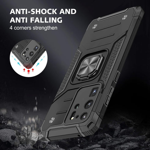 Anqrp Galaxy S20 Ultra Case, Military Grade Protective Phone Cover with Enhanced Metal Ring Kickstand