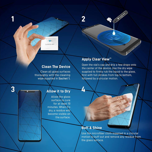 ClearView Liquid Glass Screen Protector, Covers up to 4 Devices, Nano Protection for Smartphones, Tablets, Watches
