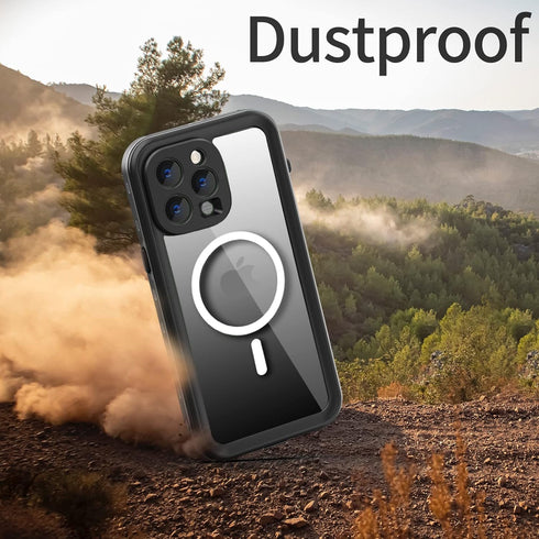 Hllhunkhe Waterproof Case for iPhone 14 Pro Max, Full Body Shockproof Dustproof with Screen Protector, Black 6.7''