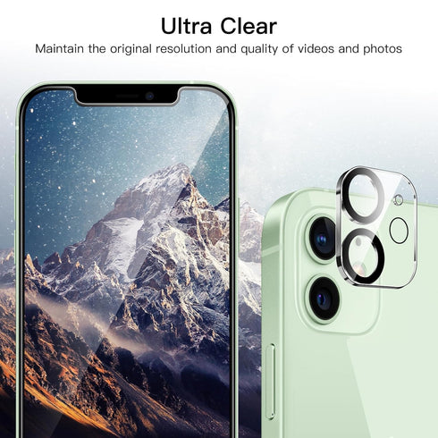 JETech Screen Protector for iPhone 12 mini 5.4-Inch with Camera Lens Protector, 9H Tempered Glass Film, HD Clear, 2-Pack