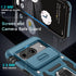 DEERLAMN Slide Camera Cover Case for Google Pixel 8, Military Grade Shockproof with Screen Protector, Light Blue