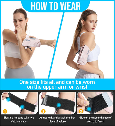 HiRui Universal Sports Armband, Comfortable Running Armband and Wristband Holder for iPhone 15/14/Plus/Pro/13 Samsung