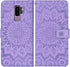 Samsung Galaxy S9 Plus Wallet Case with Tempered Glass Screen Protector, Leather Flip Cover (Purple)