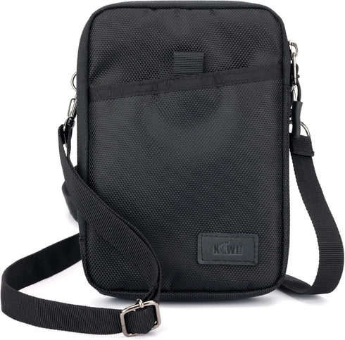 KIWIFOTOS Travel Cell Phone Pouch, Dual Phone Holster Crossbody Bag with Shoulder Strap for iPhone 15/14 Pro Max