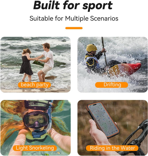 Waterproof Case for iPhone 15 Pro Max, IP68 Built-in Lens Screen Protector, Full Body Magnetic Protective Cover