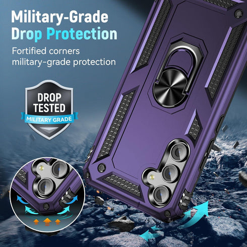 ZOEII Military Grade Drop Tested Protective Case for Samsung Galaxy S24 Plus with Stand, Purple