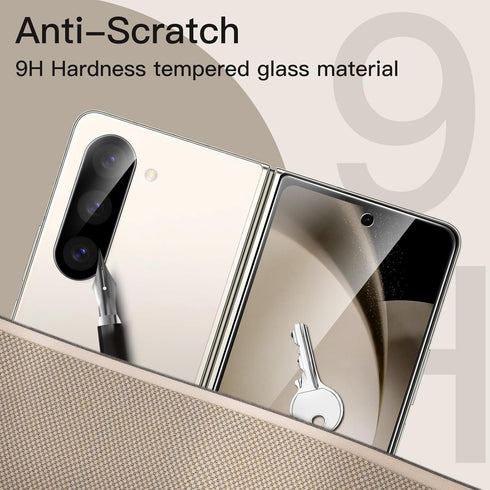 JETech 2-Pack Front Screen Protector for Samsung Galaxy Z Fold 5, 9H Tempered Glass, Anti-Scratch, HD Clear, Lens