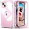 IDweel Glitter Pink iPhone 15 Plus Case: Luxury 3-in-1 Shockproof Hybrid with Screen Protector & Slim Fit Heavy Duty