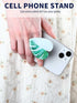 Macarrie 8 Pcs Tropical Leaves Phone Holder Green Plant Cell Phone Grip Holder Monstera Philodendron Anthurium Mobile
