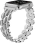 Moolia Elegant Metal Strap for Apple Watch Band, 38mm 40mm 41mm, Silver Fashion Replacement Strap