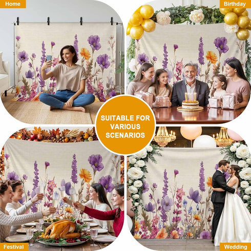 Vyrn Klynt Country Decor,8x6ft Flower Purple Lavender Plant Photography Backdrop for Portrait Photo,Photoshoot