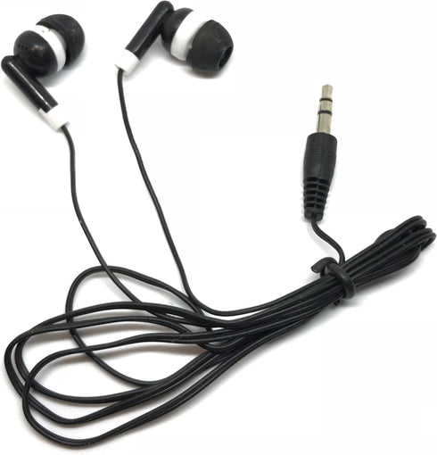 TFD Supplies Wholesale Bulk Earbuds Headphones, 100 Pack for iPhone, Android, MP3 Player - Black