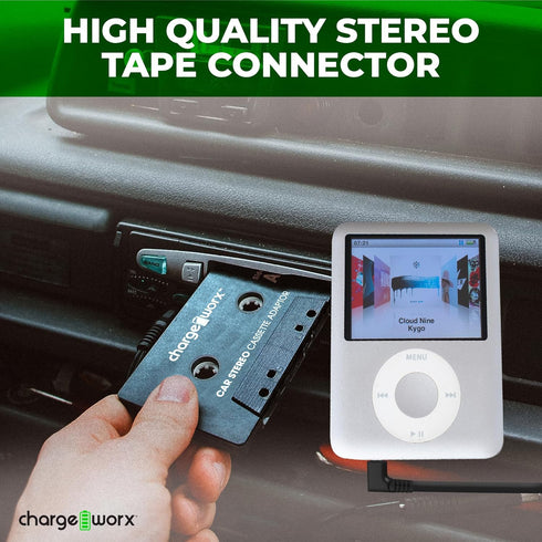 Car Cassette Adapter, Connect Smartphones and Laptops to Tape Decks, Stream Music via Car Speakers