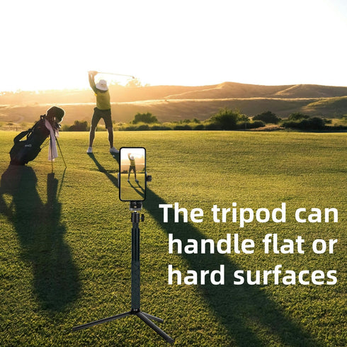 Golf Tripod and Monopod Selfie Stick with Ground Spike Stake, Golf Swing Analyzer Phone Holder, Phone Tripod for Golf