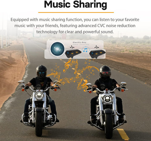 FreedConn FG Motorcycle Bluetooth Headset, 2-6 Riders Motorbike Communication System, IP65 Waterproof, Universal Pairing