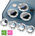 iPhone 11 Series Camera Lens Protector - 3+1 Glitter Bling, Tempered Glass, Case Friendly, Silver Ring Accessories.