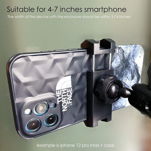 Universal Mirror Shower Phone Holder, Multi-Directional Dual 360 Degree Rotating Wall Mount Stand for Tiktok Youtube