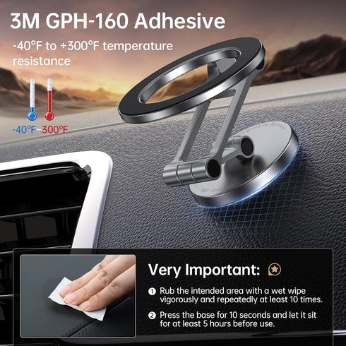 SYNCWIRE Fits MagSafe Car Mount, All-Metal Magnetic Phone Holder for Car, 360° Rotation Magnetic Car Mount