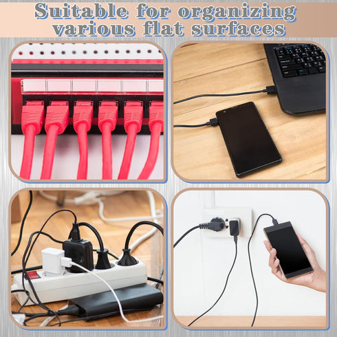 60 mm x 25 mm Cable Holder Clips, Stainless Steel Cord Organizer, Weighted Cable Management Fixture for Desk