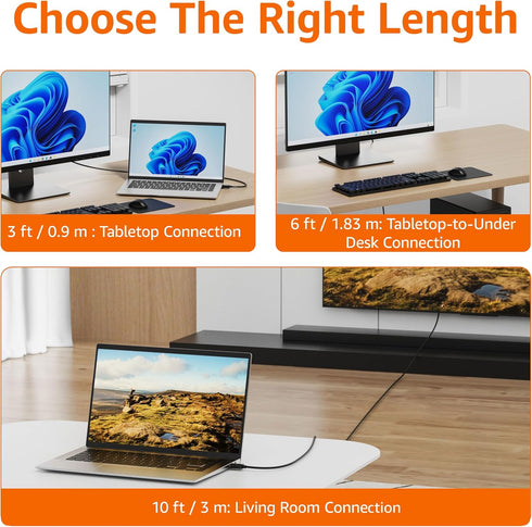 4k@30Hz, 1920x1200, 1080p, 10 Amazon Basics DisplayPort to HDMI Cable, Uni-Directional, Video and Audio, Gold-Plated