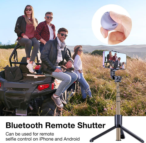Mini Speaker with Remote Shutter, Portable Bluetooth Speakers for Outdoor Indoor Use (Purple)