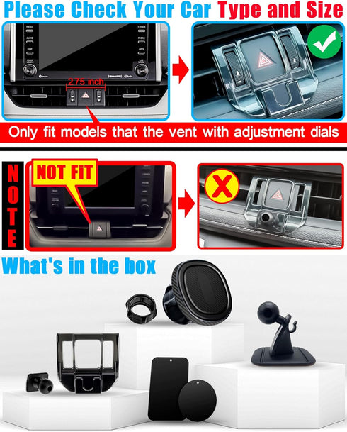 Car Phone Holder Stand Mount Only for (Toyota RAV4 2019-2024 Premium XLE, Adventure, TRD Off-Road, Limited, Hybrid XSE) Must with Adjustment Wheel, Otherwise Not Fit, for Example not fit XLE, LE, SE