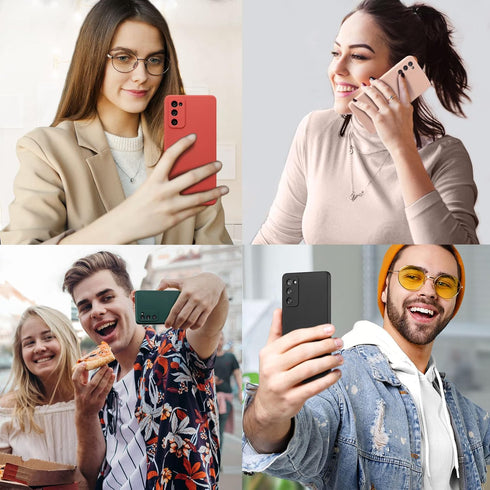 UEEBAI Slim Liquid Silicone Case for Samsung Galaxy S9, Shockproof Full Body Protection with Anti-Scratch Microfiber