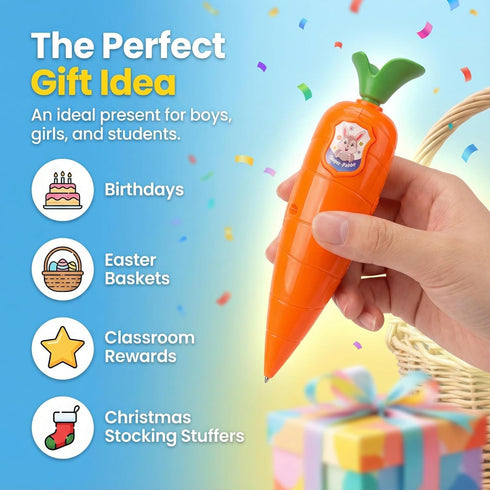 TailWaggers 60-Second Voice Recorder Pen with Playback - Cute Carrot-Shaped Audio Recorder & Smooth-Writing Ballpoint