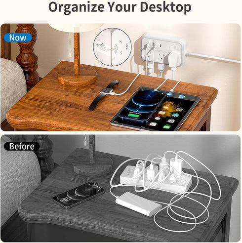 NTONPOWER 15 FT Extension Cord, 1875W Two Prong to Three Prong Adapter, 4 USB Ports, Surge Protector for Old House