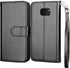 Njjex Wallet Case for Galaxy S7, Luxury PU Leather with 9 Card Slots, Detachable Kickstand, Magnetic Closure (Black)