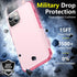 SPIDERCASE Heavy Duty Shockproof Case for iPhone 14/15, Pink, 15 FT Military Grade Drop Protection, 2 Pack Protectors.
