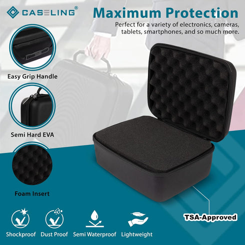 Protective Hard Case with Customizable Foam, 11 Inch Lightweight Hard Shell for Electronics, Makeup & More