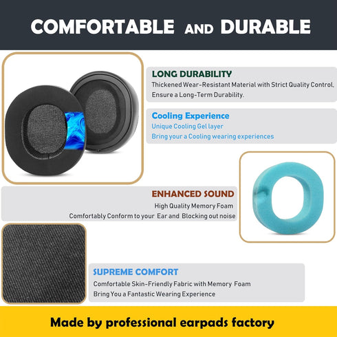 Earpads Replacement Cushion Compatible with SteelSeries Arctis 1, 3, 5, 7, 9 Gaming Headset - Cool Gel Ear Pads