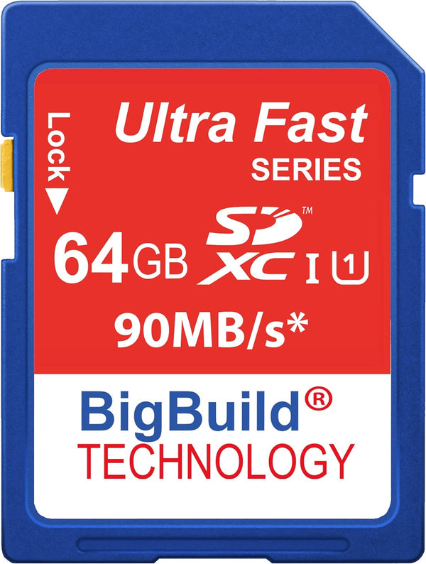 BigBuild Technology 64GB SDXC Memory Card for Fujifilm X-M5, X-S20, X-T50 Cameras