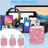 Bling 3-in-1 USB Wall Charger & Cable for iPhone/Android, Pink Crystal Decor, Multi USB Cord, Cell Phone Accessories.