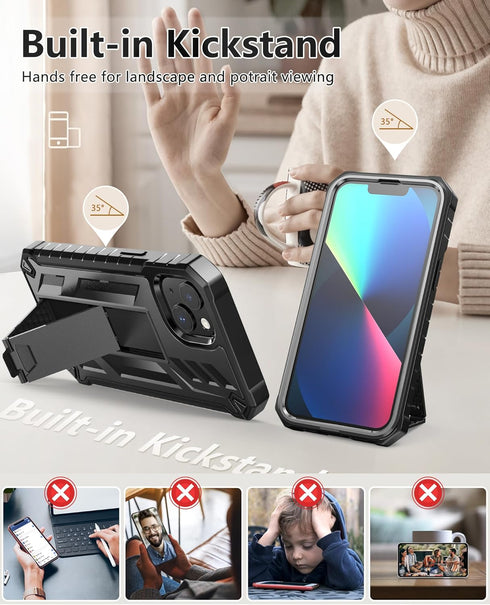 SOiOS 13/14/15 16e for iPhone Phone Case: for iPhone Protective Cover with Belt Clip Holster | Durable Dual-Layer