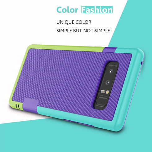 Jeylly Galaxy Note 8 Case - Slim Hybrid Impact Rugged Soft TPU & Hard PC Bumper, Shockproof Cover (Purple)