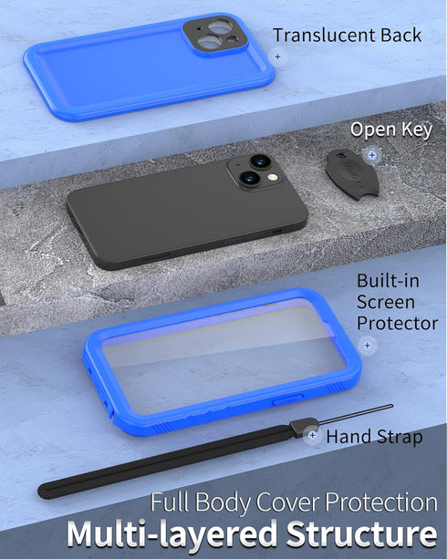 SPORTLINK iPhone 13 Mini Waterproof Case - Built in Screen Protector Full Body Shockproof Dustproof IP68 Waterproof
