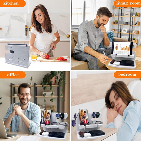VEIYAILU Gifts for Women Girlfriend Him Men Dad Husband Boyfriend Nightstand Organizer Wood Phone Docking